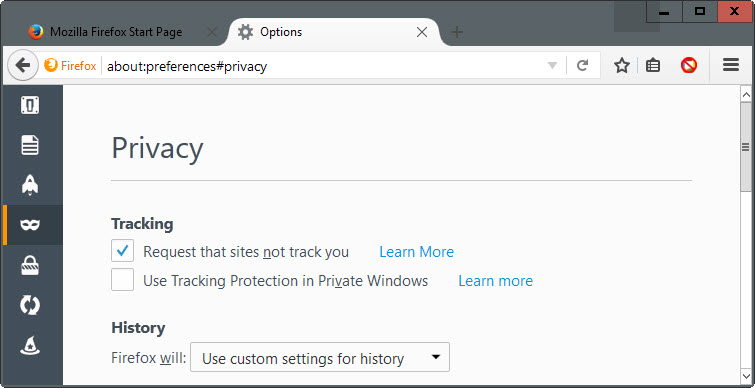 firefox tracking protection