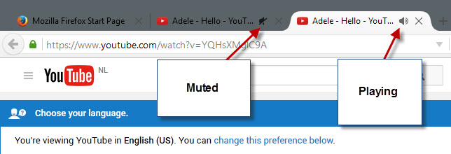 firefox mute audio