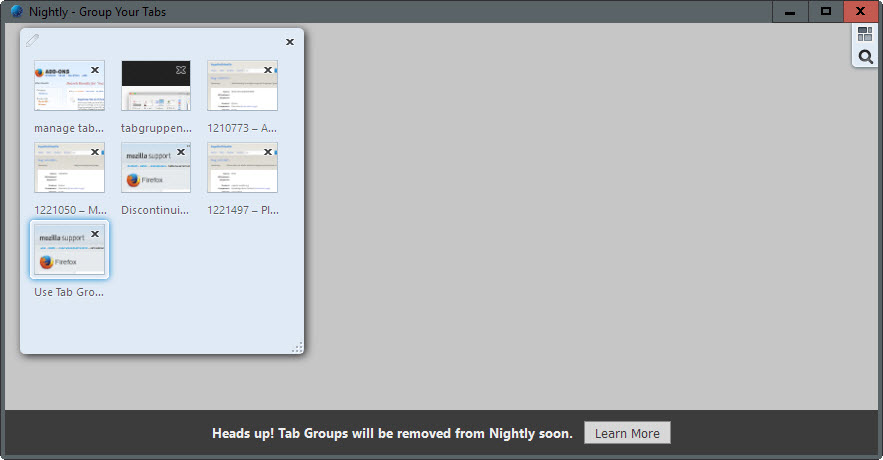 tab groups removed