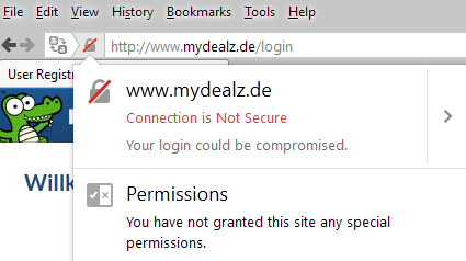 firefox warning login page no https