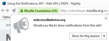 would you like to show notifications from this site