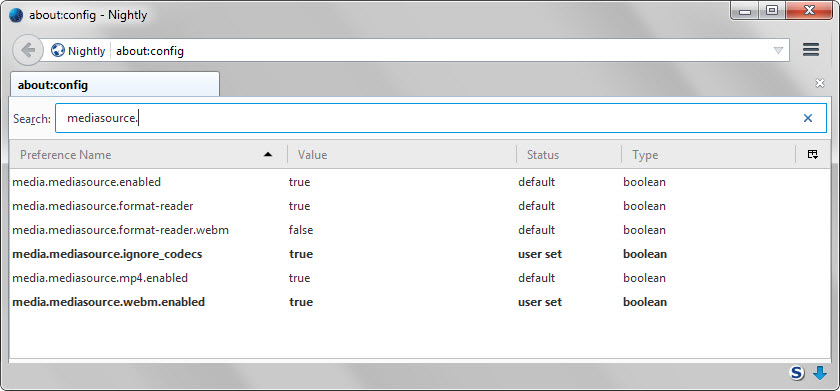mediasource firefox nightly