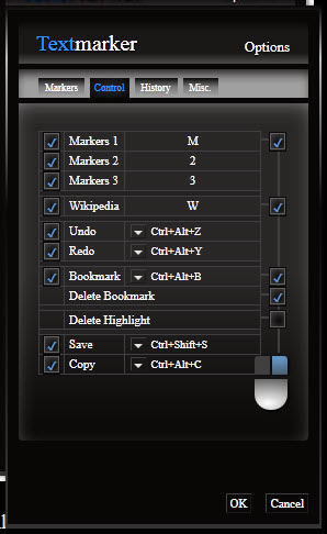 textmarker options