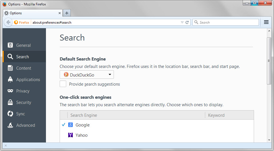 firefox search preferences