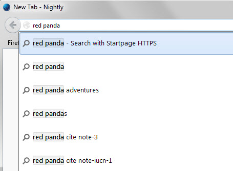 firefox live search suggestions