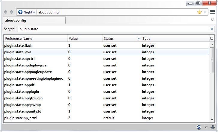 plugin state