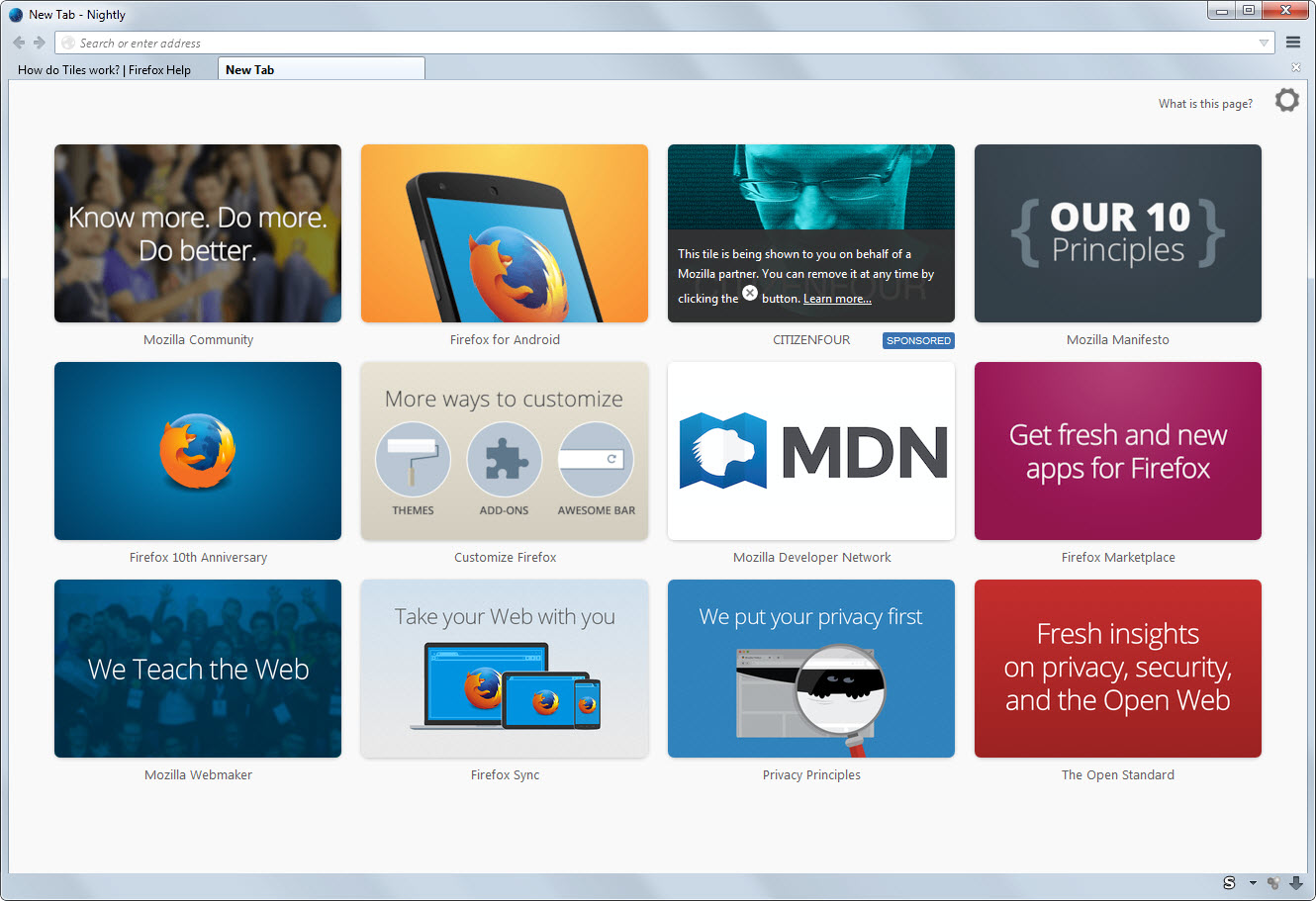 mozilla sponsored tile