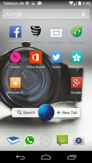 firefox search homescreen