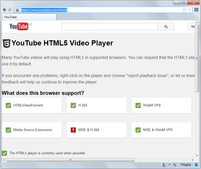 youtube enforce html5