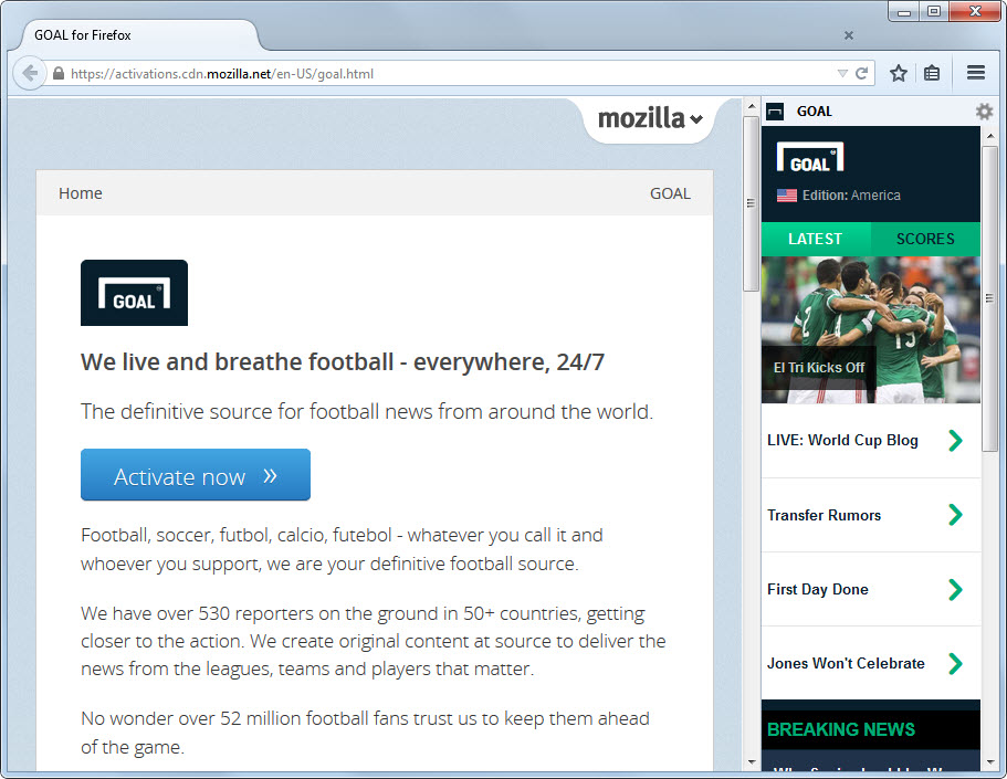 goal firefox news