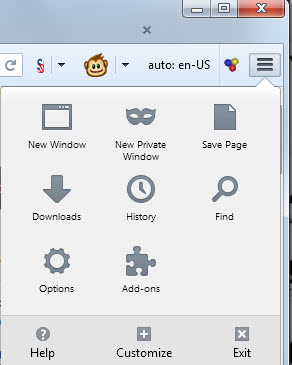 firefox menu