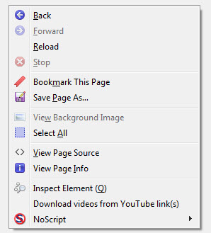 firefox context menu