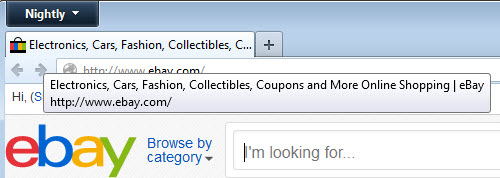 firefox display web address tab screenshot