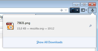 firefox download panel