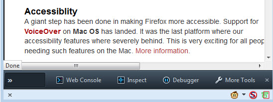 firefox developer toolbar