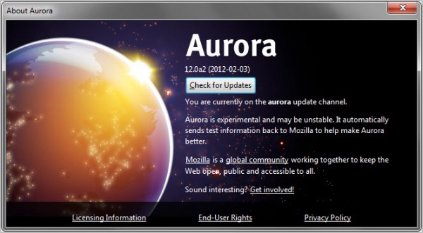 firefox aurora