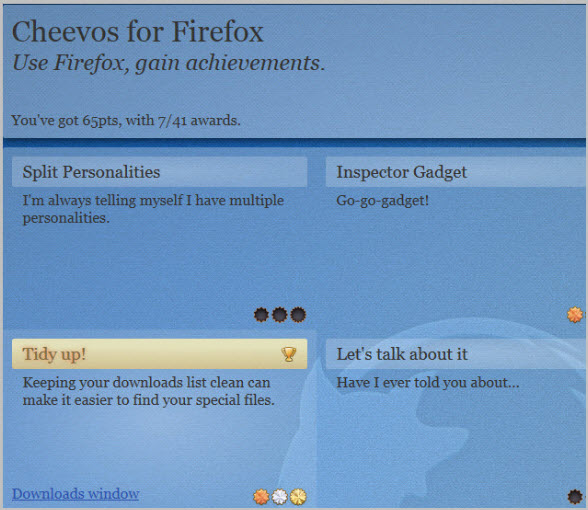 firefox achievements