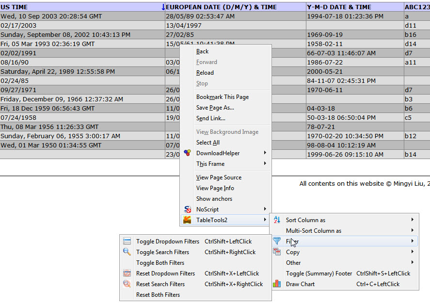 firefox table tools