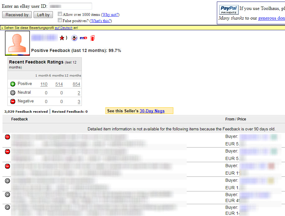 ebay seller negative summary