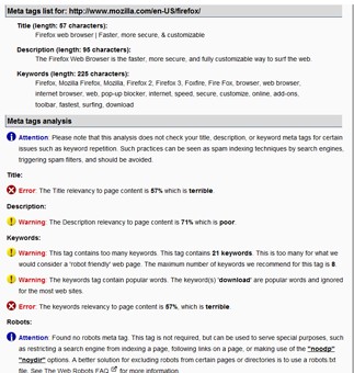 web page SEO analysis