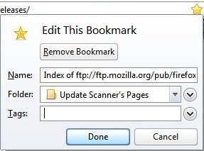 remove bookmarks in firefox