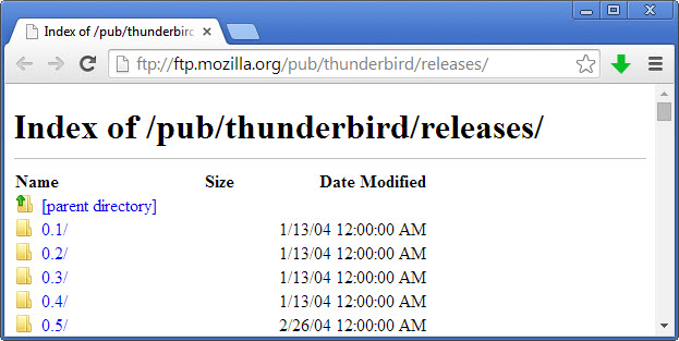 old versions of thunderbird firefox