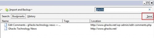 firefox save bookmarks search