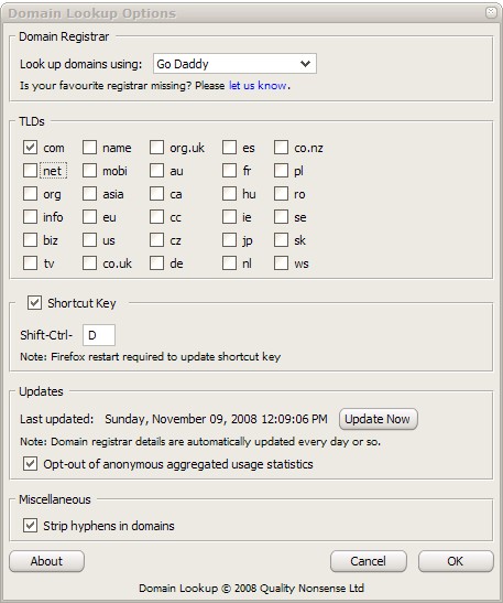 domain lookup options