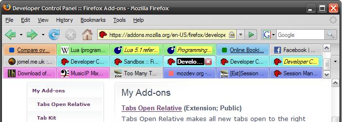 firefox tabs multiple rows