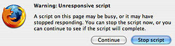 Warning Unresponsive Script