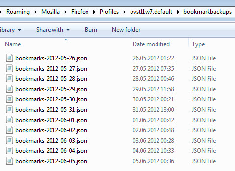 bookmark backups