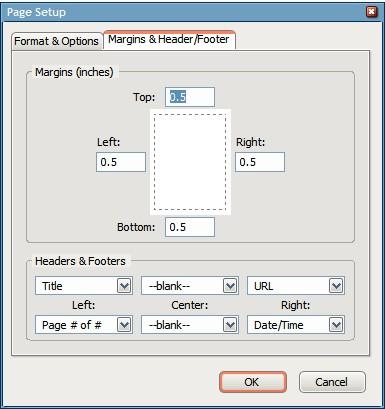 firefox print options