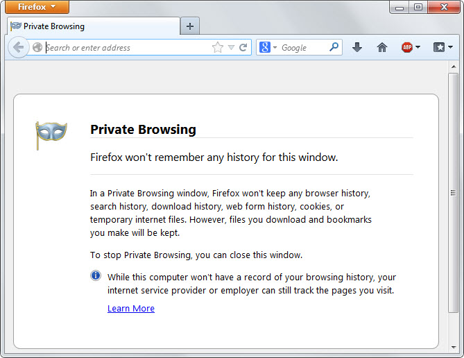 firefox portable private browsing