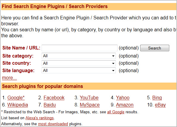 firefox custom search engines