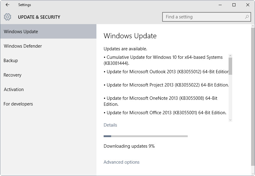 windows update critical-internet explorer kb3081444