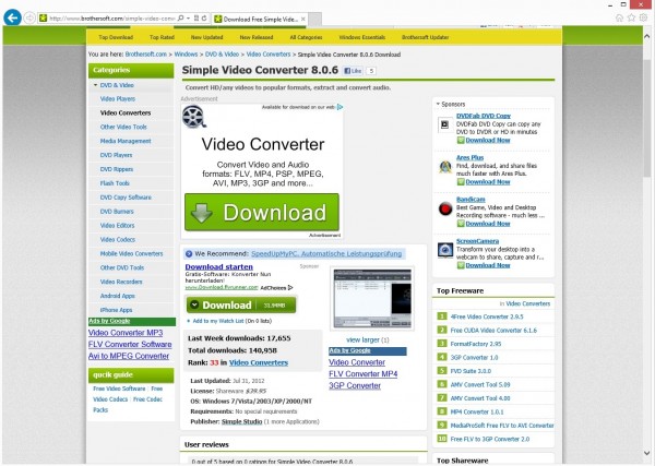 website advertisement internet explorer 10