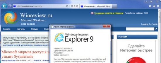 internet explorer 9