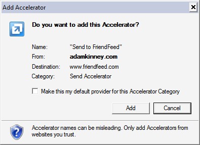 internet explorer 8 accelerators