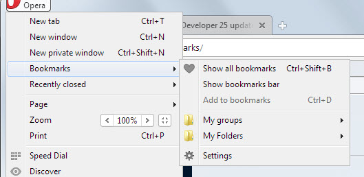 opera bookmarks