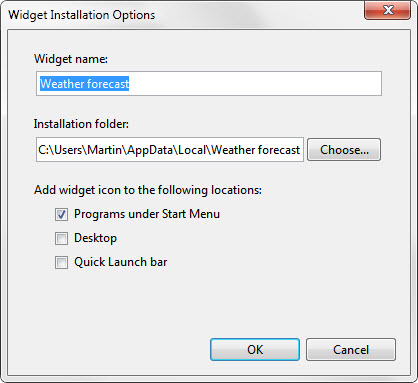 widget installation