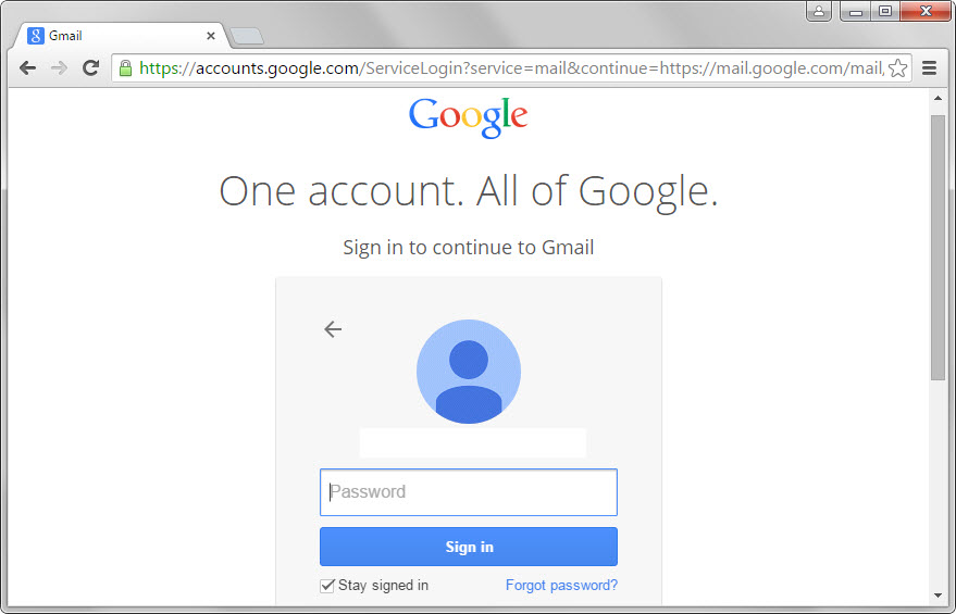 google sign-in step 2