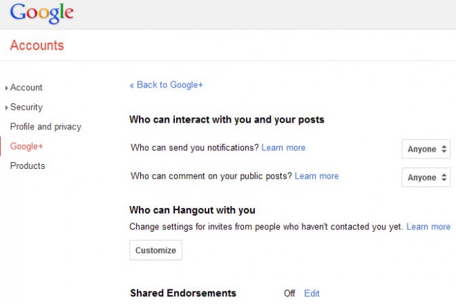 shared endorsements google plus