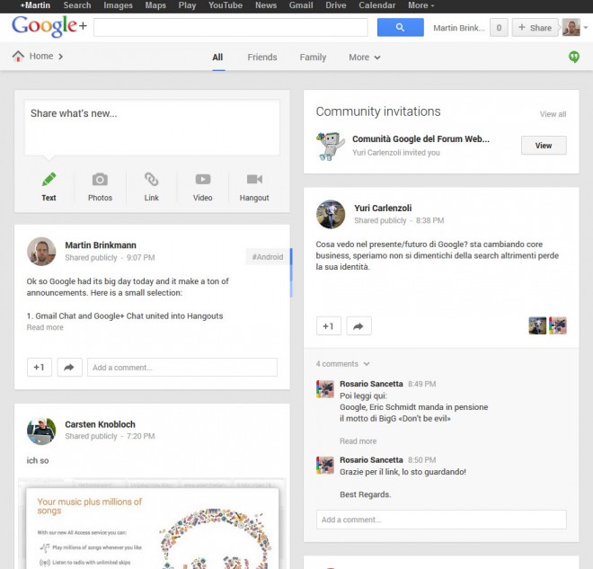 new google plus