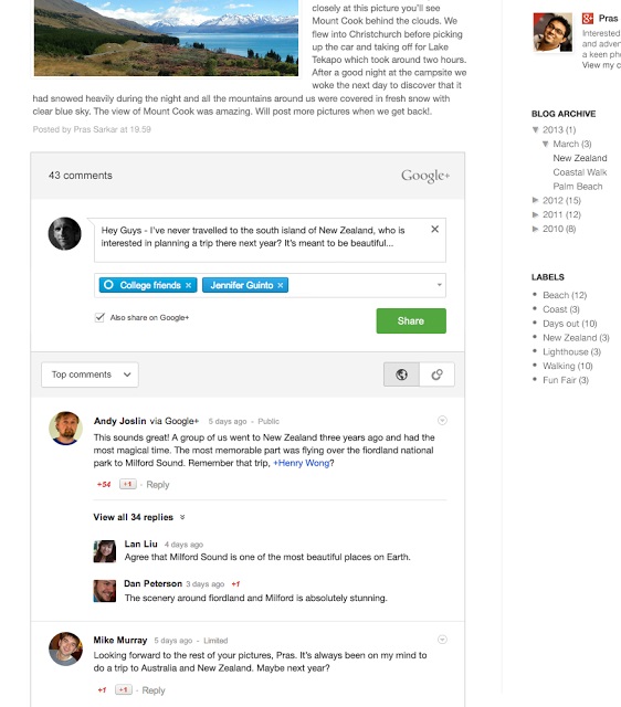 googleplus comments in blogger 