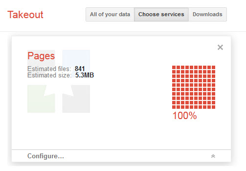 google+ pages takeout screenshot