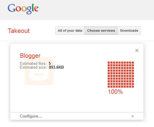 google takeout blogger