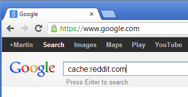 access cached webpages google screenshot