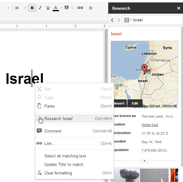 google docs research tool