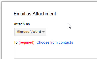 email as attachment office