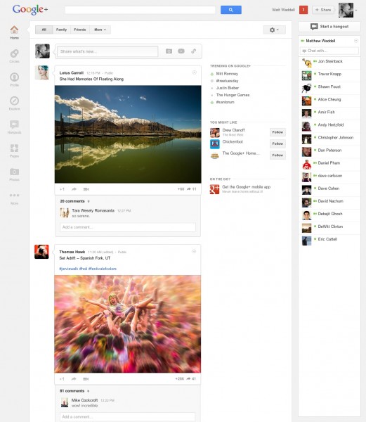 google+ redesign